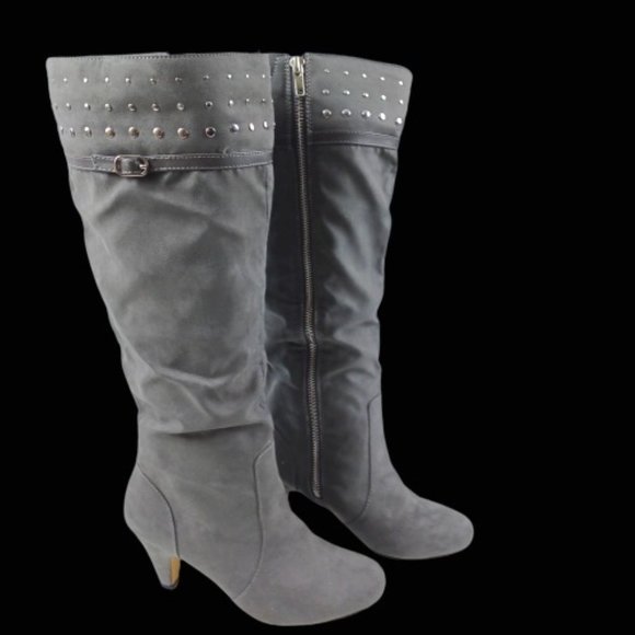 Bella Vita Grey Knee High Boots Shoes - Women's Bella Vita Grey Knee High Heeled Boots sz 7.5